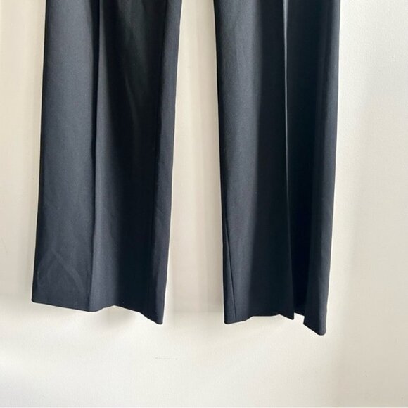 VINTAGE Escada Black Wide Leg Wool Blend Pants Size 40 - Picture 2 of 6